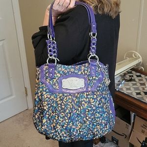 Kathy over the shoulder hand bag. Mardi Gras design💜💛💚🎊